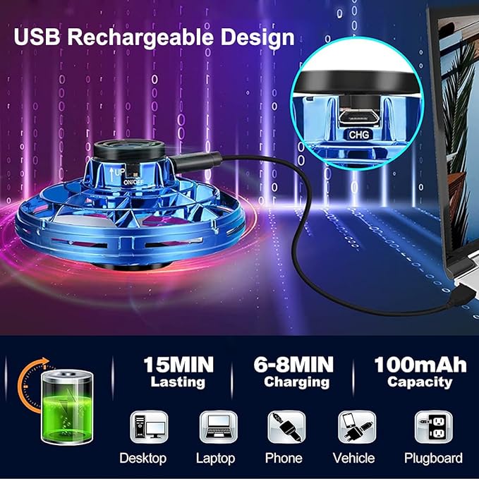 LED Flying Spinner Mini Drone